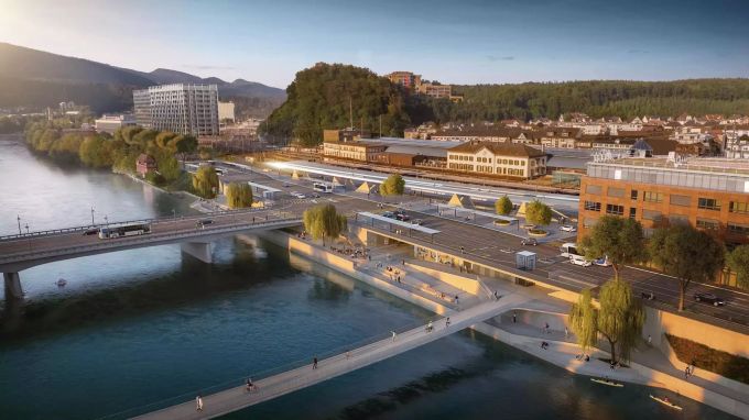 Direkt nach der Zugfahrt in die Aare springen? Hier wirds möglich. Aare Bahnhof Olten