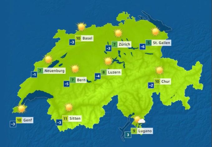 So wird das Wetter und die Temperaturen am Dienstag. Wetter
