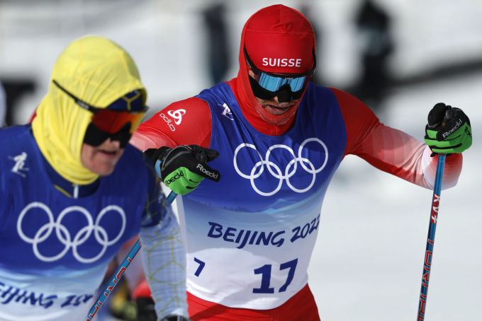 Olympia 2022: Dario Cologna unterwegs auf der Olympia-Strecke. Olympia 2022