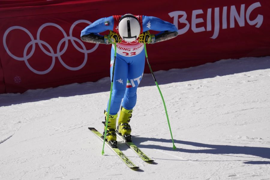 Matteo Marsaglia kommt beim Super-G nicht über Platz 18 hinaus.