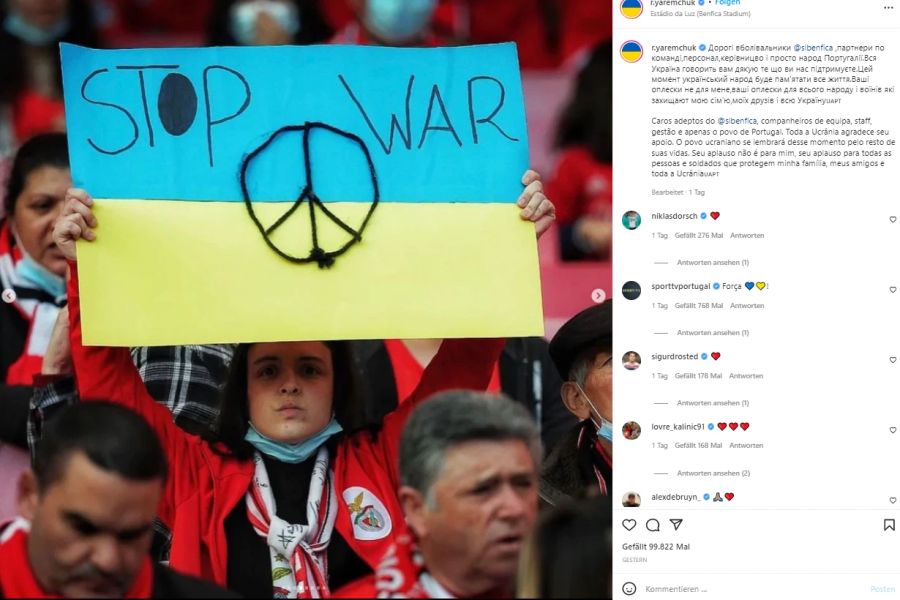 Die Fans im Estádio da Luz soldialisieren sich mit dem Angreifer.