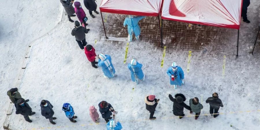 Corona-Teststation in Jilin