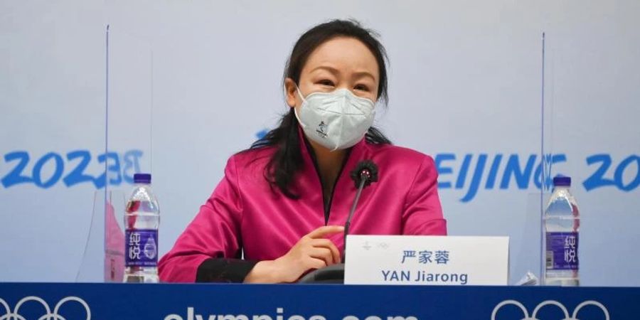 Die Sprecherin des Pekinger Organisationskomitees für die Olympischen und Paralympischen Winterspiele 2022: Yan Jiarong. Foto: Xue Yuge/XinHua/dpa