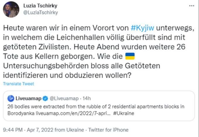 Luzia Tschirky ist derzeit in Kiew. luzia tschirky