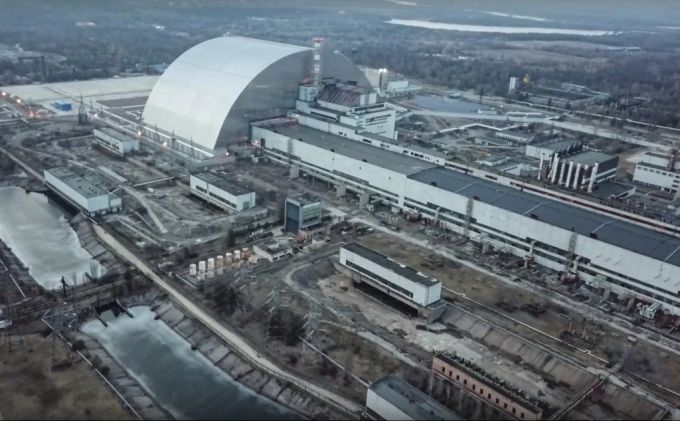 Das stillgelegte AKW in Tschernobyl am 7. März 2022. Ukraine Krieg