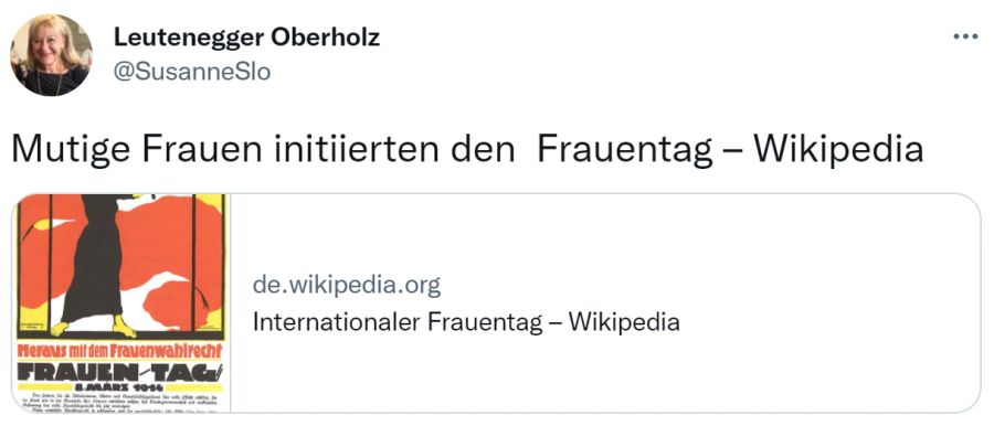 Weltfrauentag Russland Leutenegger Oberholzer