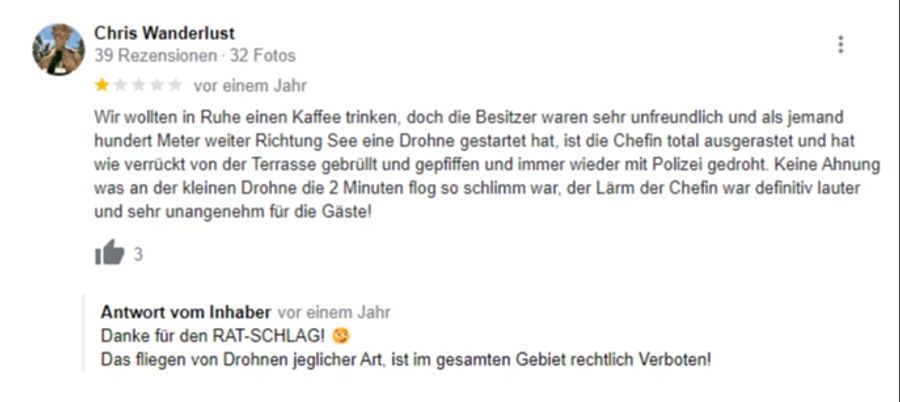 Das «Drohnenverbot» scheint nicht nur in Form eines Plakats kommuniziert zu werden.