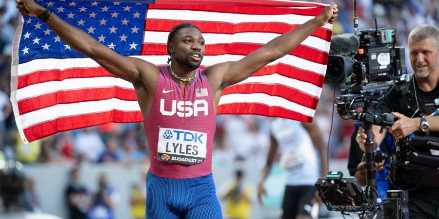 Noah Lyles gewann das 100-Meter-Finale in 9,83 Sekunden.