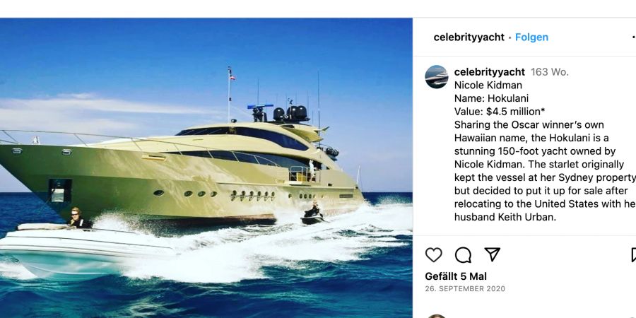 Hokulani, Yacht, Nicole Kidman