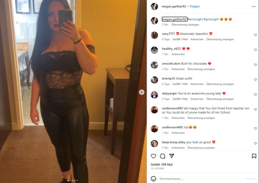 Die Lehrerin Megan Gaither (31) wurde wegen eines Accounts auf der Plattform suspendiert.