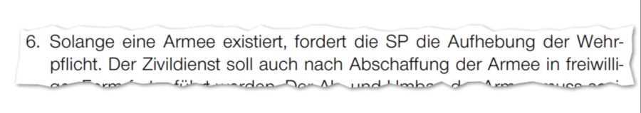 Auch den Passus über die Aufhebung der Wehrpflicht sollte die SP aus dem Parteiprogramm streichen, erklärt VMG-Präsident Stefan Holenstein.