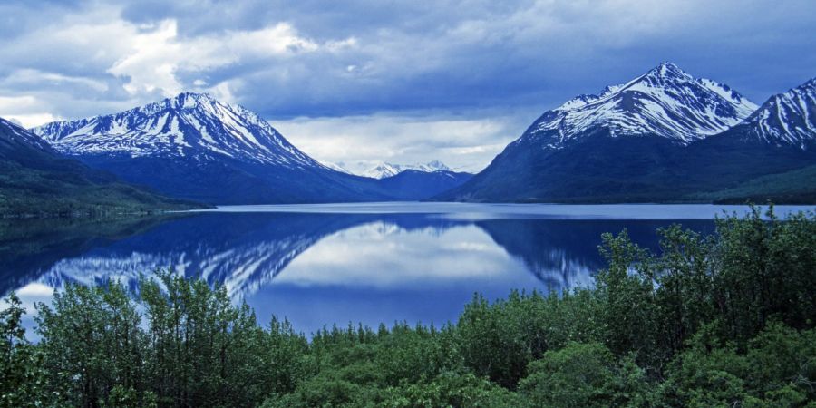 alaska, landschaft, see, berg