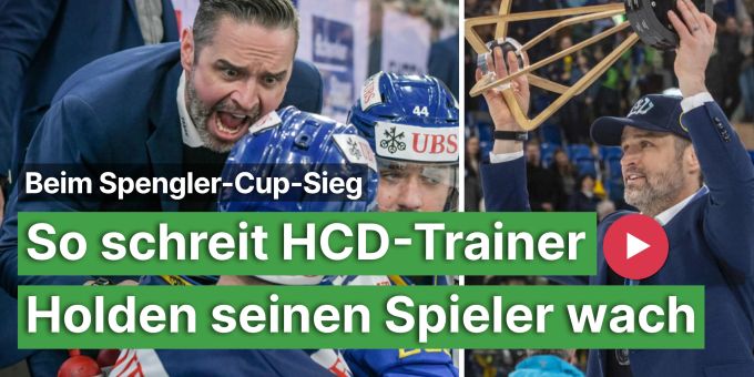 Spengler-Cup-Sieg - So schreit HCD-Trainer Holden seinen Spieler wach