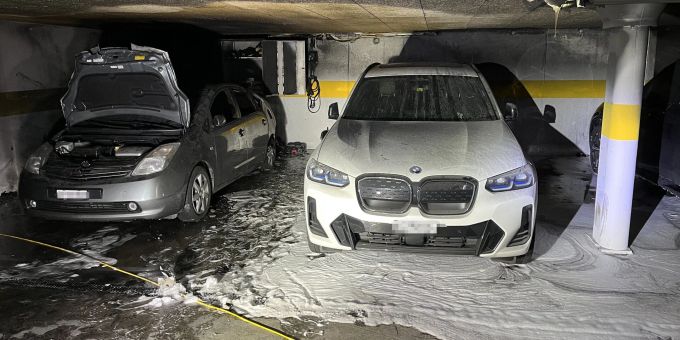 Brand in Tiefgarage in Wohlen. Brand in Wohlen.