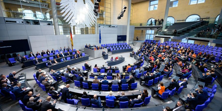 Der Plenasaal des Deutschen Bundestags.