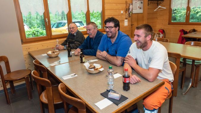 Gut gelaunt trotz schlechtem Wetter: Bruno, Stefan, Danier und Patrick.