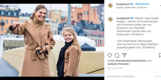 Wie das Mami, so die Tochter: Victoria von Schweden mit ihrer 8-jährigen Tochter Estelle. Victoria von Schweden Estelle
