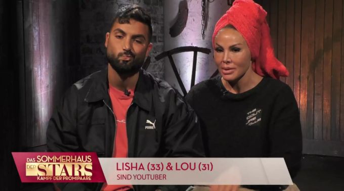 «Sommerhaus der Stars»: Lou ist sichtlich beschämt als Lisha über ihn lästert. «Sommerhaus der Stars»