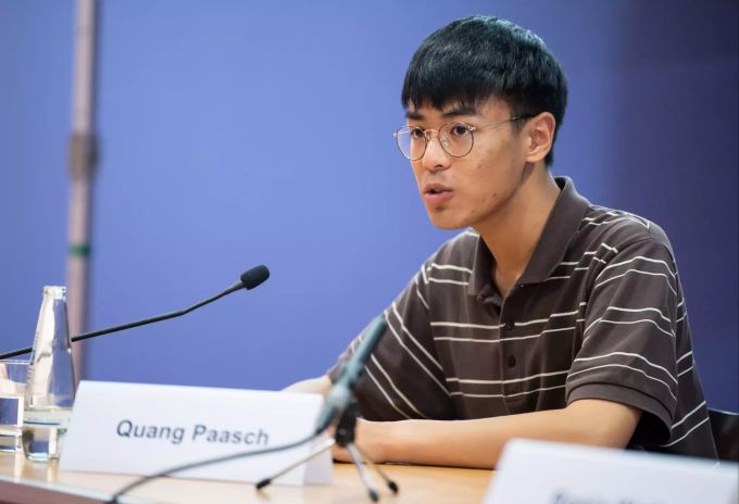 Quang Paasch von «Fridays for Future» äussert sich bei einer Pressekonferenz mit Aktivisten von «Fridays for Future», «Ende Gelände», «Alle Dörfer bleiben» und den «Anti-Kohle-Kidz» zum geplanten globalen Protest für Klimagerechtigkeit am 25.09.2020. Berlin, 23. September 2020 Globaler Protest