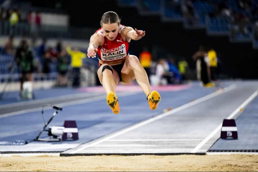 Annik Kälin an der Leichtathletik-EM im Weitsprung.