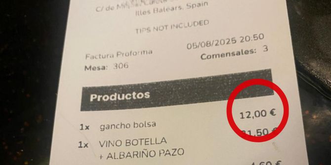 Ibiza Rechnung Restaurant Taschenhaken