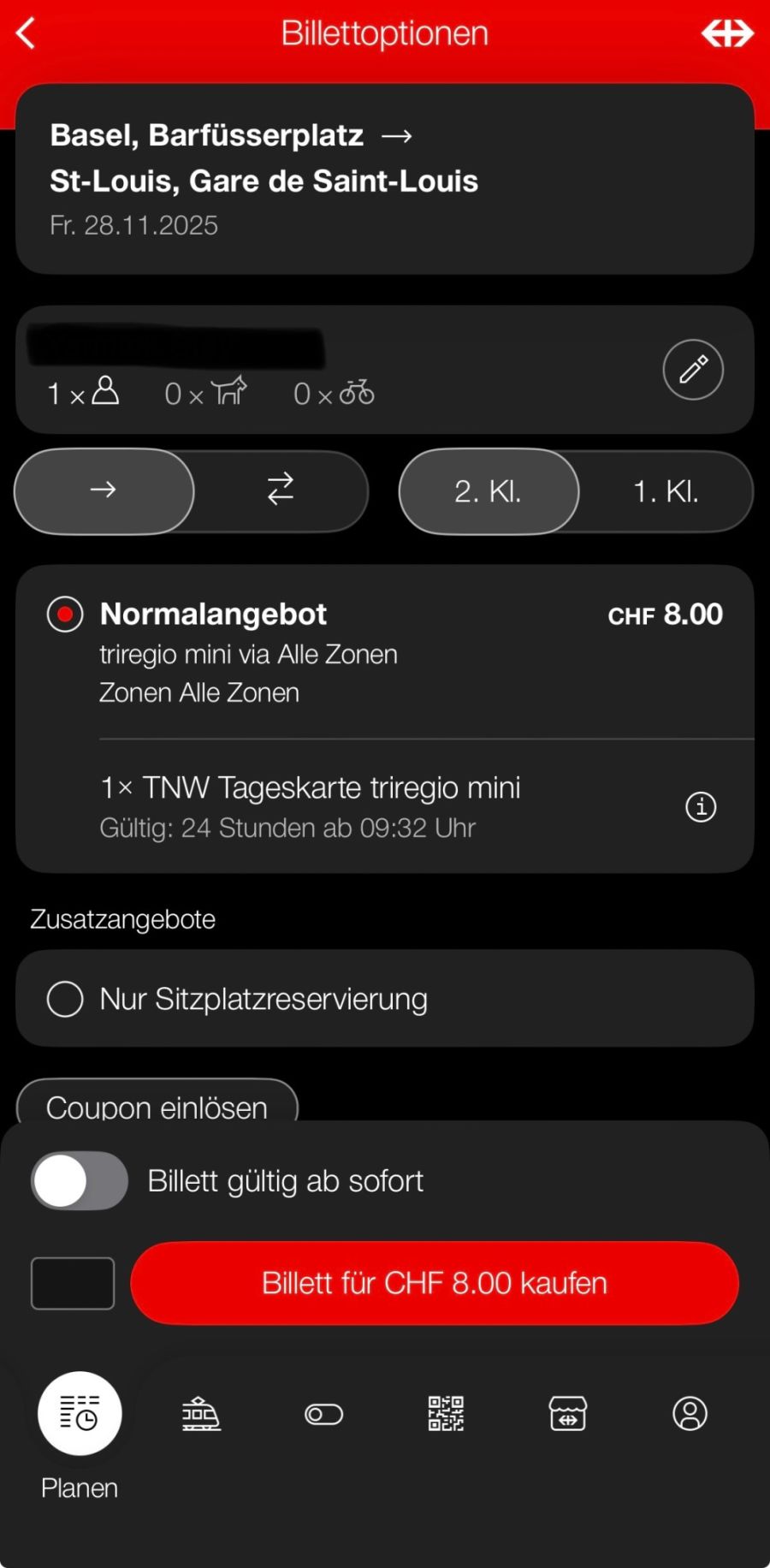 GA doch nicht gültig? Die SBB-App versucht, trotz eigentlich freier Fahrt ein Ticket zu verkaufen.