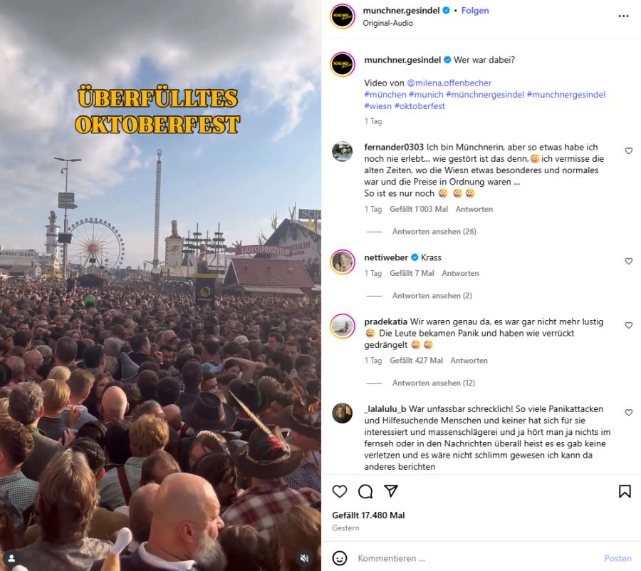 Am Samstag musste das Oktoberfest wegen Überfüllung vorübergehend schliessen.