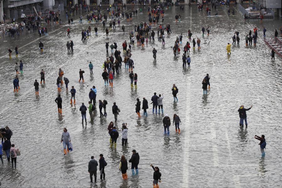 Venedig liegt nur knapp über dem Meeresspiegel.
