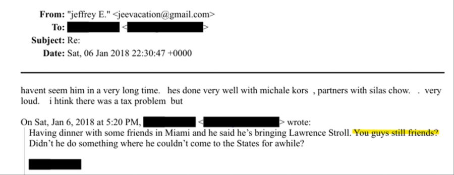 Jeffrey Epstein Lawrence Stroll