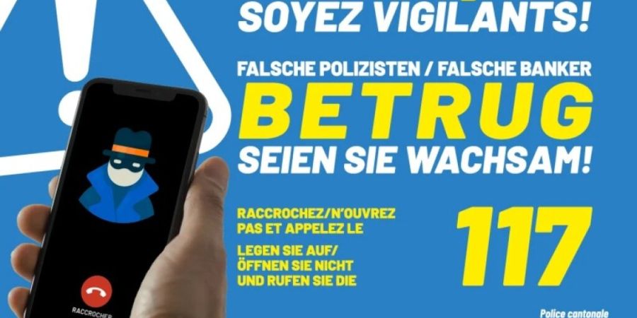 Rund 30 falsche Polizisten haben den Kanton Freiburg innerhalb von zwei Tagen heimgesucht mit ihren Betrugsversuchen. Nun warnt die Kantonspolizei auf Plakaten vor dieser Gefahr.