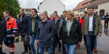 Hochwasser im Saarland - Bundeskanzlerbesuch