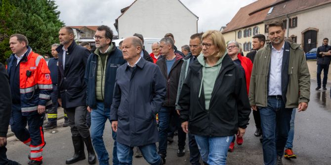 Hochwasser im Saarland - Bundeskanzlerbesuch