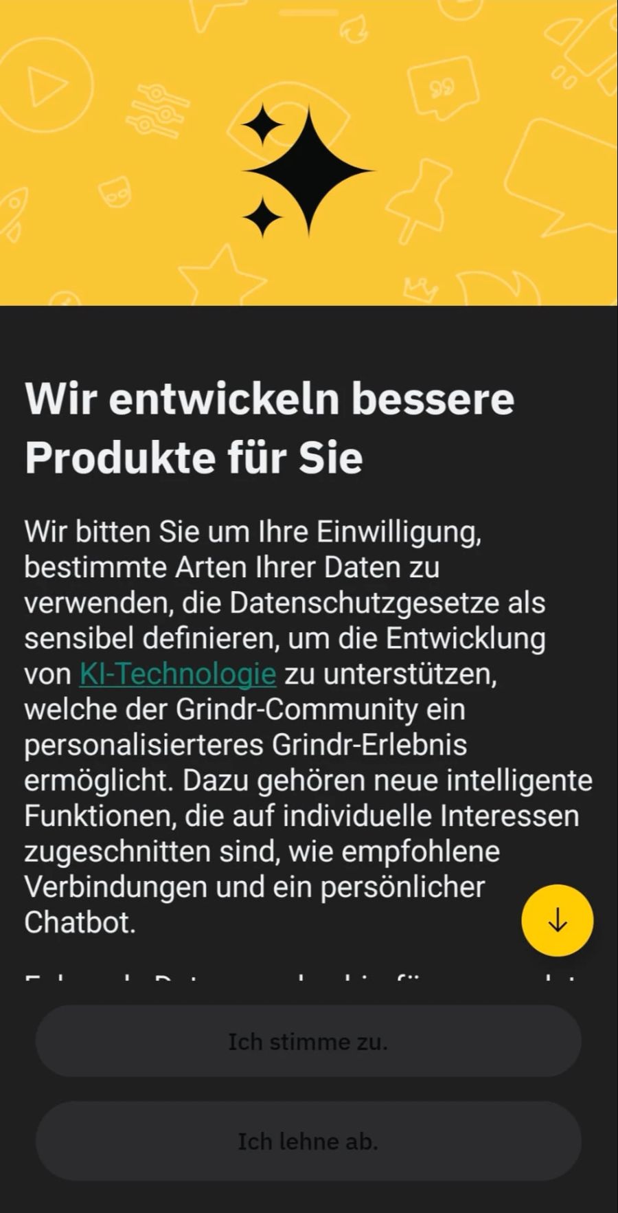 Grindr fragt seine Nutzer, ob die App hochsensible Daten für die KI-Forschung verwenden darf.