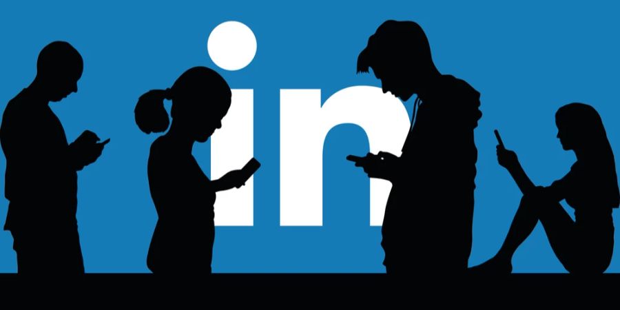 Logo LinkedIn Schatten Menschen