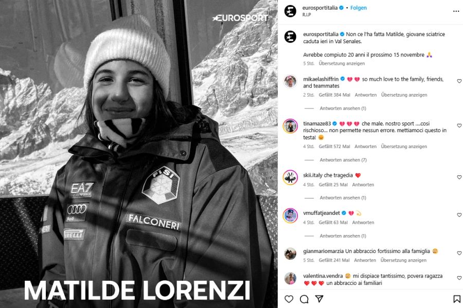 Die Skiwelt trauert um Matilde Lorenzi (†19).