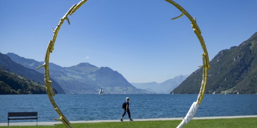 Rondinone verwendete als Grundmaterial für «The Sun» Schwemmholz aus dem Vierwaldstättersee.