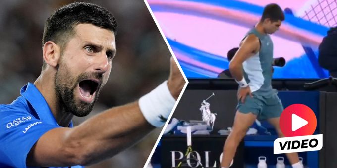 Nur Show? - Hier imitiert Alcaraz Djokovic-Verletzung auf dem Court