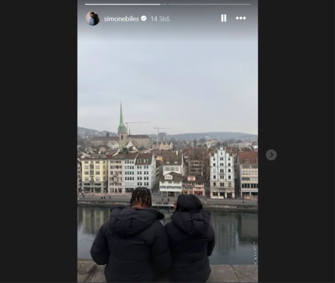 Kunstturnerin Simone Biles und ihr Ehemann Jonathan Owens erkundeten am Wochenende Zürich. Simone Biles Zürich