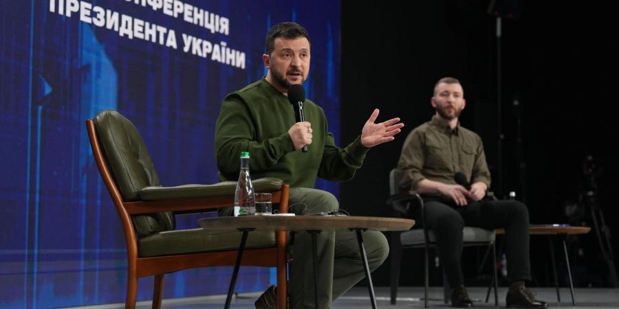 Der ukrainische Präsident Wolodymyr Selenskyj hat kurz vor dem dritten Jahrestag des russischen Einmarsches eine Pressekonferenz gegeben. (Archivbild)