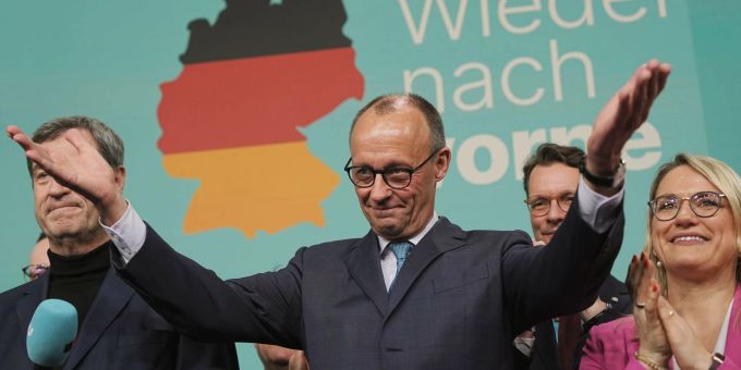 Er dürfte der nächste Kanzler werden: Friedrich Merz. Bundestagswahl - CDU-Wahlparty
