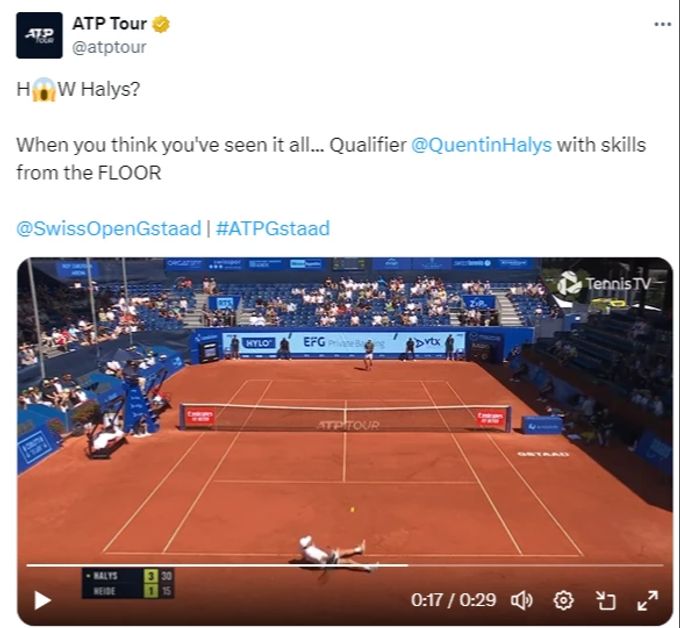 Die ATP twittert: Wie Halys? Wenn du denkst, dass du schon alles gesehen hast ... ATP tour