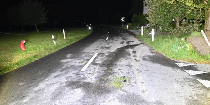 Unfallstelle in Lömmenschwil. Unfallstelle in Lömmenschwil.