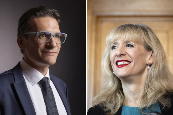 Nationalrat Gerhard Andrey (GPS/FR), links, und Nationalrätin und SiK-Präsidentin Priska Seiler Graf (SP/ZH). Gerhard Andrey Seiler Graf