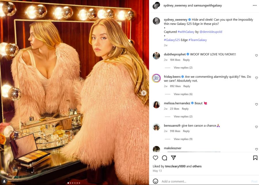 Sydney Sweeney sagte über den Marketinggag: "Wenn deine Fans anfangen, nach deinem Badewasser zu fragen, hast du zwei Möglichkeiten – du ignorierst es oder machst eine Seife daraus."