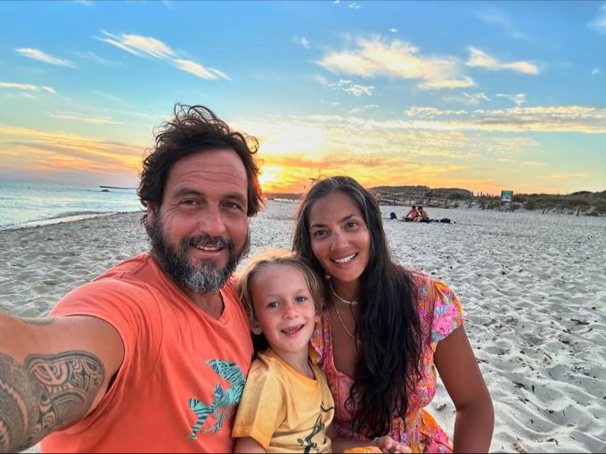 Bianca Sissing mit ihrem Partner Juan Carlos Russo und dessen Sohn. Bianca Sissing