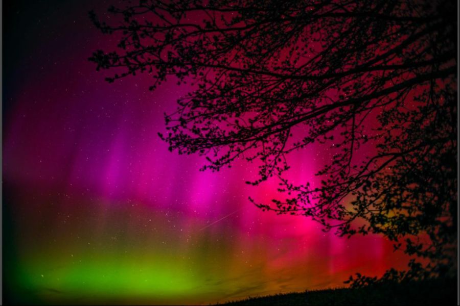 So waren die Polarlichter in der Schweiz im Mai 2024 in Grossaffoltern BE zu sehen.