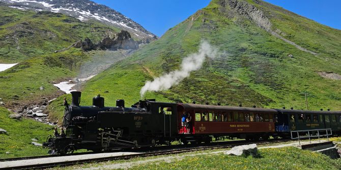 Berglandschaft Zug Lokomotive Dampf
