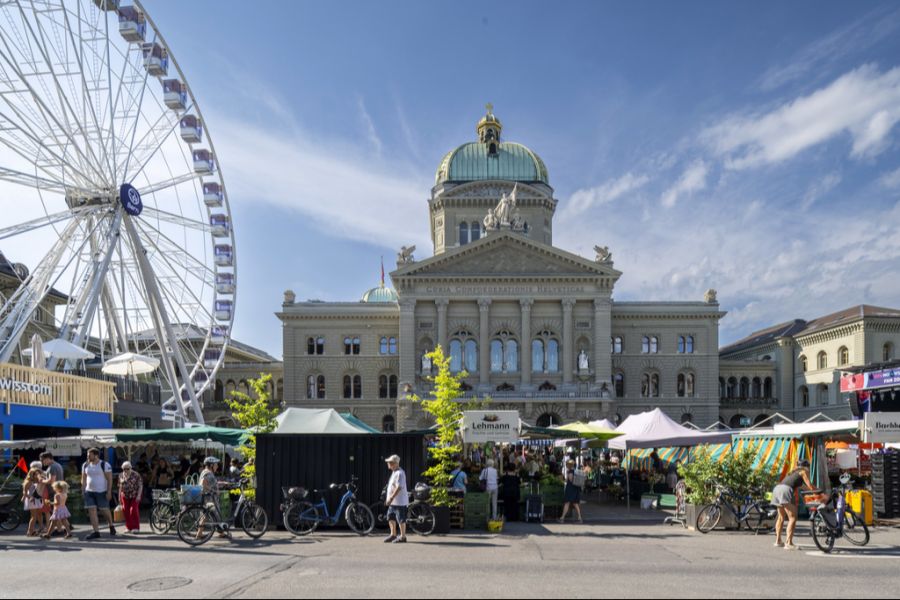 Die prächtige Kulisse vor dem Bundeshaus.
