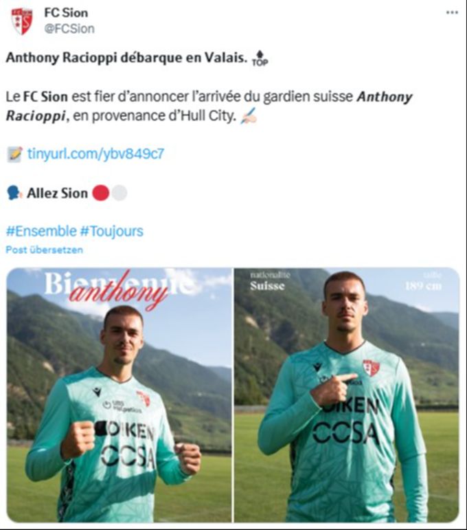 Der FC Sion holt Anthony Racioppi. FC Sion