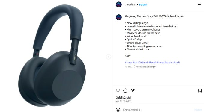 Der Sony WH-1000XM6 erinnert stark an seinen direkten Vorgänger. wh 1000xm6
